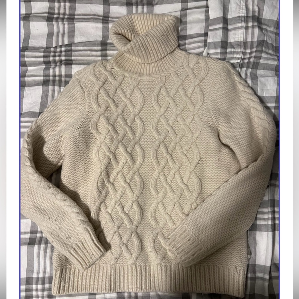 Preowned Sandro Women's Knit Wool 100% Sweater Long Sleeve High Neck Size s